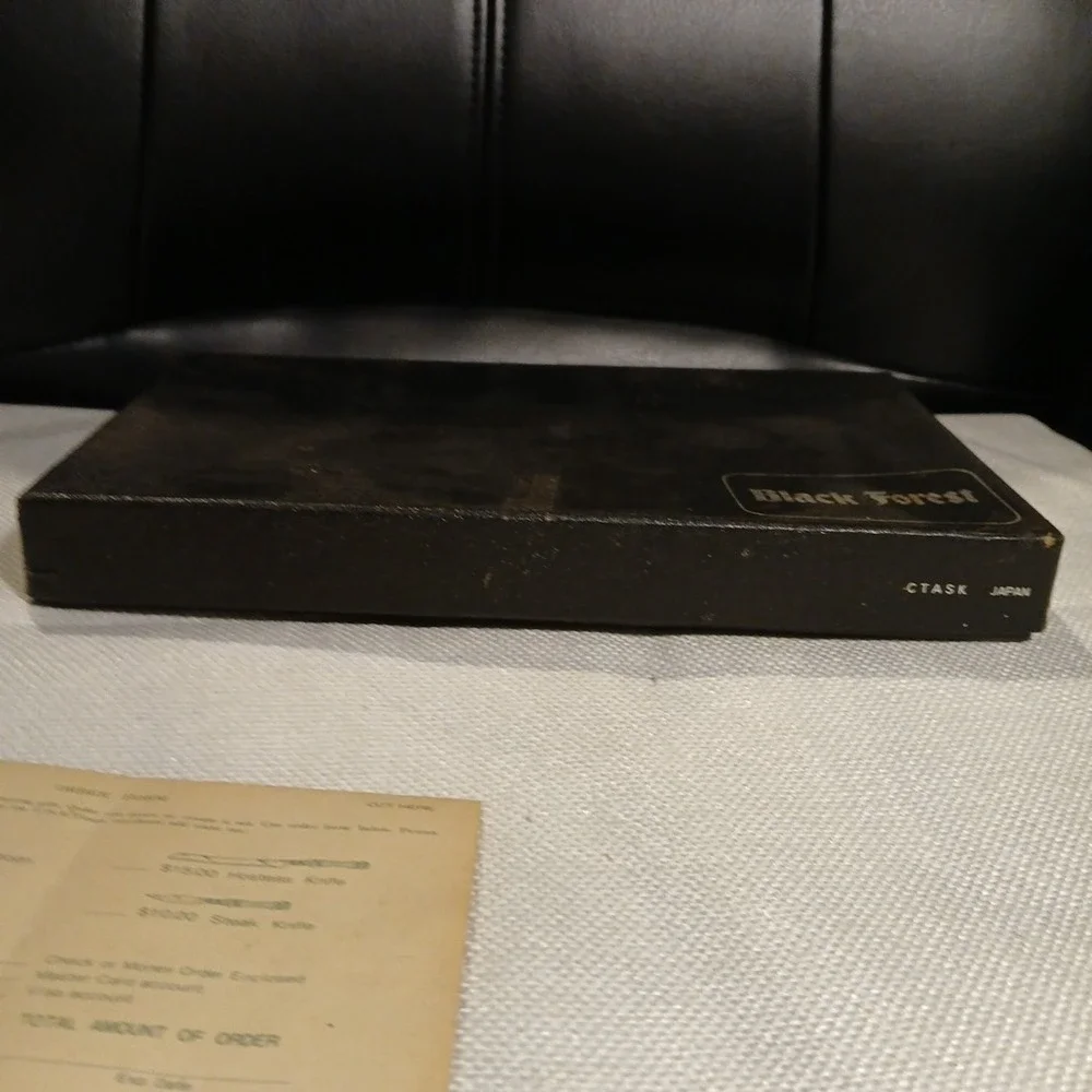 Maxam CTASK Black Forest Vtg MCM Lucite Handle‎ Steak Knives Boxed Set 6